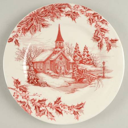 Snowland Village Salad Plate