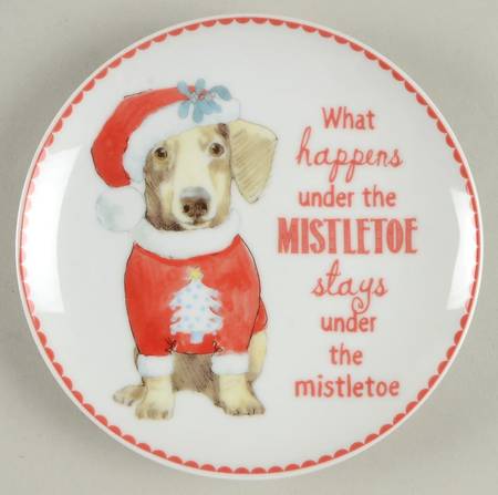Sentiment Christmas Pup Appetizer Plate