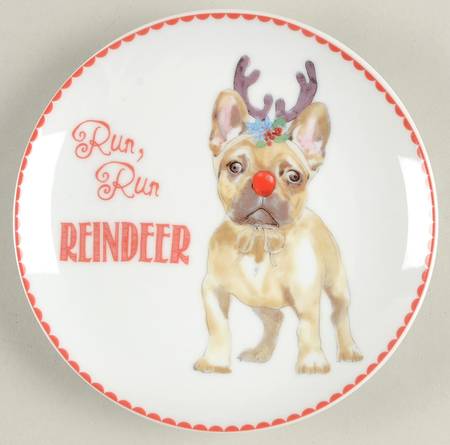 Sentiment Christmas Pup Appetizer Plate