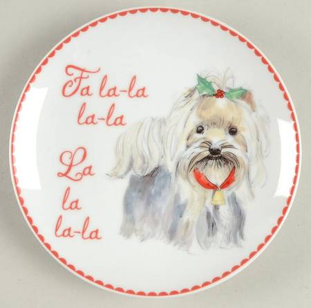 Sentiment Christmas Pup Appetizer Plate