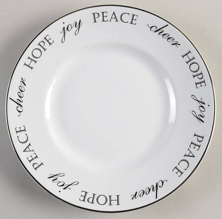 Holiday Peace and Joy Silver Salad Plate
