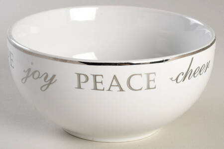 Holiday Peace and Joy Silver Soup/Cereal Bowl