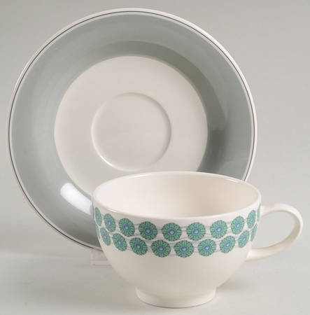 Westerly Grey Footed Cup & Saucer Set by Portmeirion