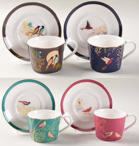 Chelsea Espresso Cup & Saucer Set - Set of 4 Motif 1-4