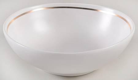 Matte White with Gold Rim Individual Salad Bowl by Potter's Studio