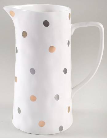Gray and Gold Polka Dots 62 Oz Pitcher