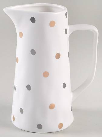 Gray and Gold Polka Dots 22 Oz Pitcher