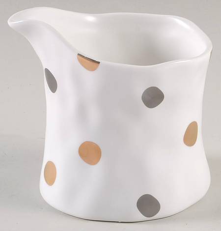 Gray and Gold Polka Dots Creamer