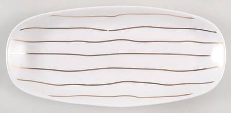 Gold Stripes 9" Oval Tray