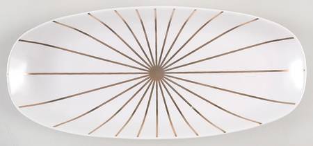 Gold Stripes 12" Oval Tray