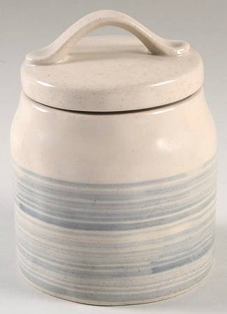 Blue Brush Small Canister & Lid by Potter's Studio