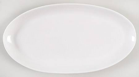 Cross Stitch White 10" Oval Tray