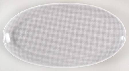 Cross Stitch Grey 10" Oval Tray