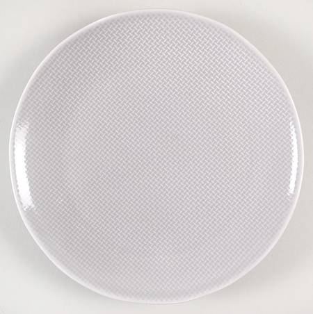 Cross Stitch Grey Salad Plate