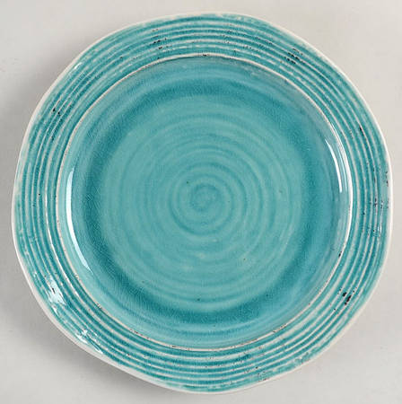 Midori Crackle Turquoise Salad Plate