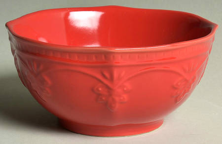 Farmhouse Lace Red Soup/Cereal Bowl
