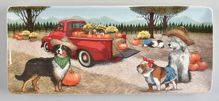 Park Avenue Puppies Harvest 14" Rectangular Serving Platter