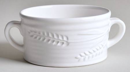 Harvest Wheat White Individual Handled Soup Bowl