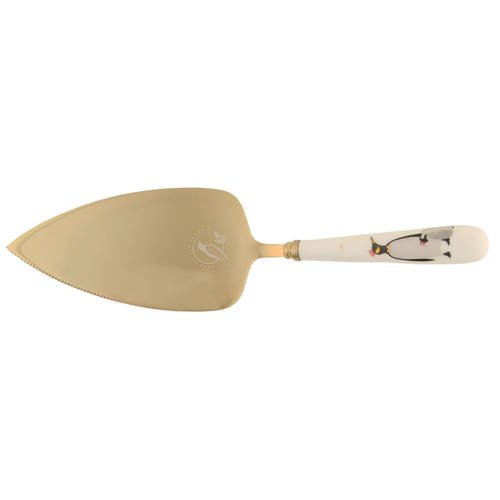Penguins Pie & Cake Server with Gold Plated Blade