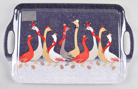 Geese 19" Rectangular Handled Serving Melamine Tray