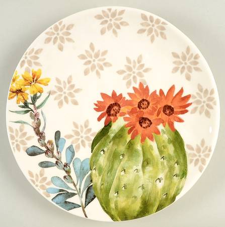 Cactus Flowers Salad Plate by Pier 1