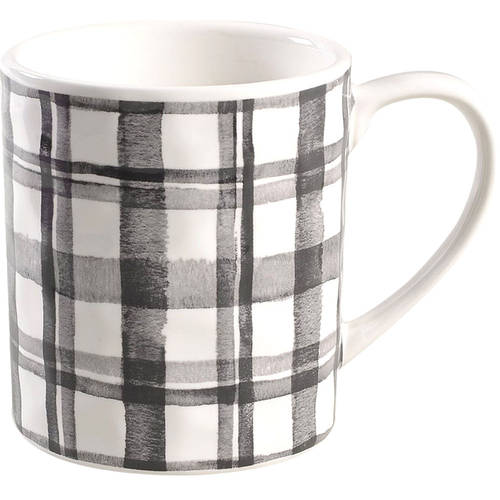 Watercolor Black Plaid (Bradford Black Plaid) Mug
