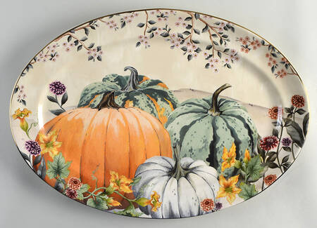 Botanical Harvest 19" Oval Serving Platter