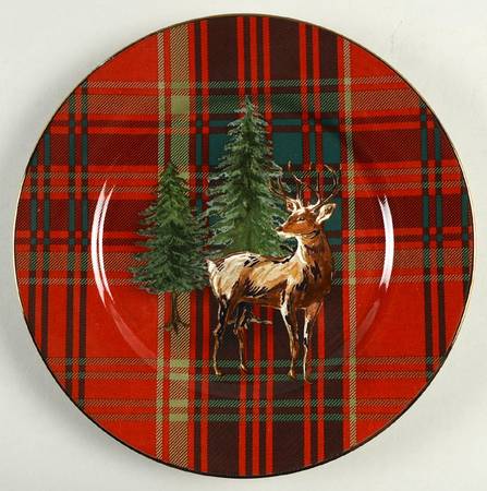 Aspen Plaid Salad Plate