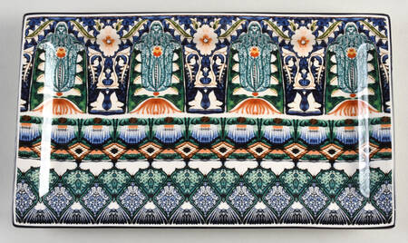 Mezze Blue 12" Rectangular Serving Platter