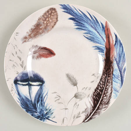 Feather (Blue and Brown) Salad Plate