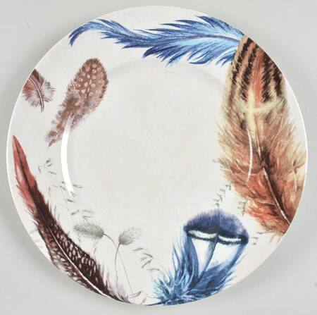 Feather (Blue and Brown) Dinner Plate