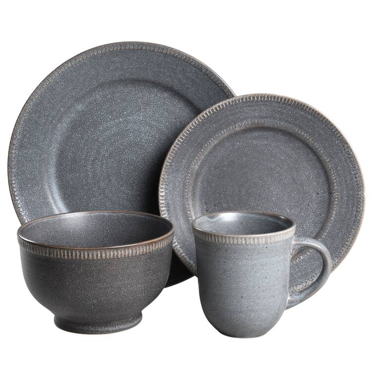 Easton Charcoal Gray 4 Piece Place Setting