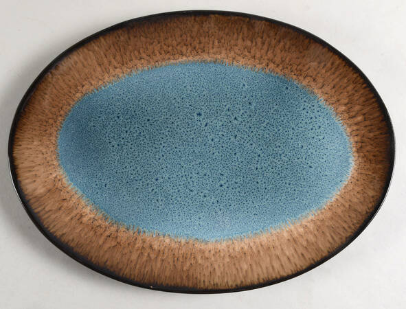 Monroe Blue 12" Oval Serving Platter