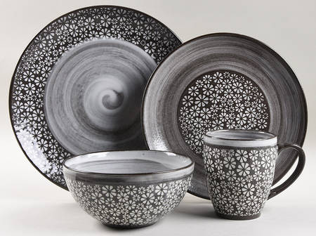 Blossom Chocolate Brown 4 Piece Place Setting