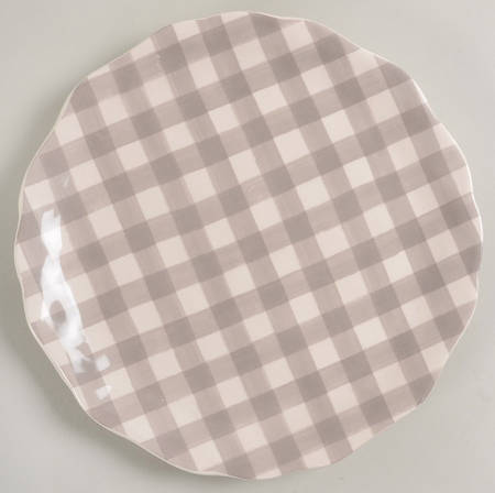 Linen Gray Check Salad Plate