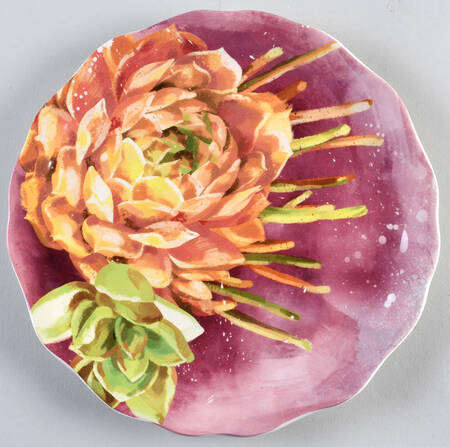 Marfa Succulents Salad Plate