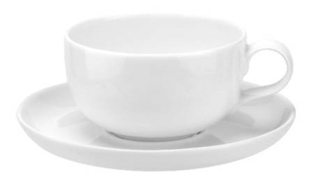 Choices White Flat Cup & Saucer Set