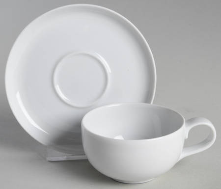 Choices White Flat Demitasse Cup & Saucer Set