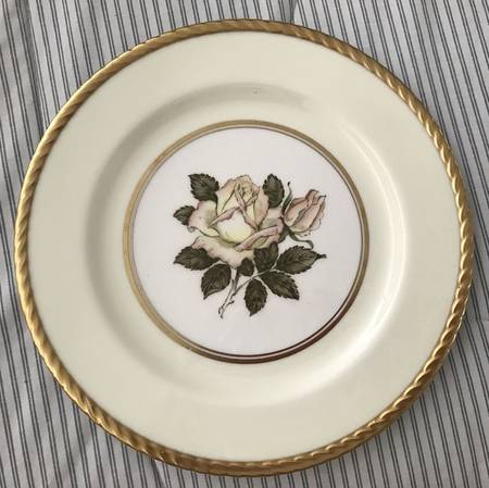Melanie Rose Cream Salad Plate