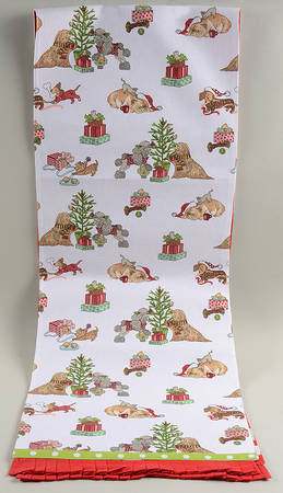 Park Avenue Puppies Christmas Morning 13" X 72" Cloth Table Runner