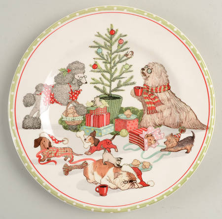 Park Avenue Puppies Christmas Morning Salad Plate