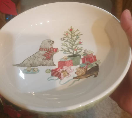 Park Avenue Puppies Christmas Morning Individual Dinner Bowl