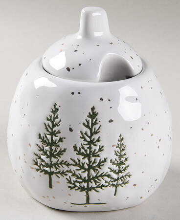 Gold Pine Tree Sugar Bowl & Lid