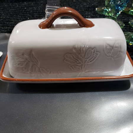 Glazed White Floral by Pier 1