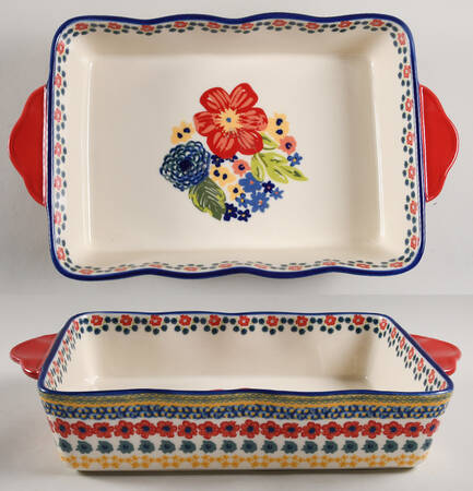 Dazzling Dahlias 14" Rectangular Baker
