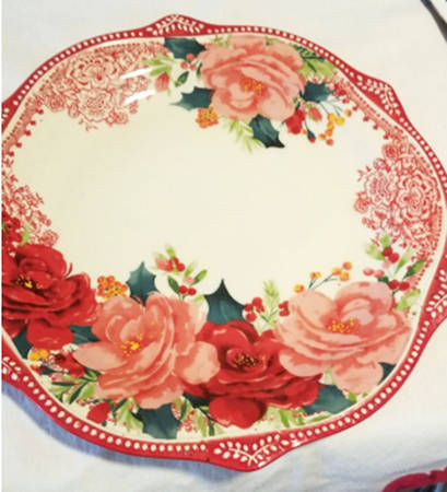 Rosy Toile Dinner Plate
