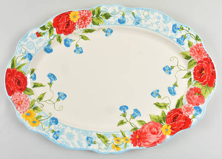 Sweet Rose 21" Oval Serving Platter