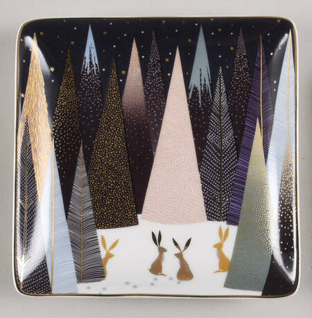 Frosted Pines 4" Square Tray