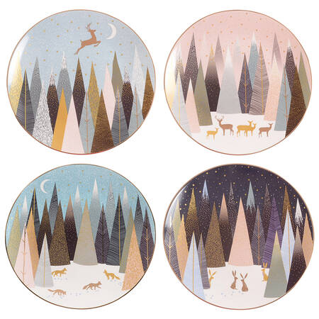 Frosted Pines Salad/Dessert Plate - Set of 4