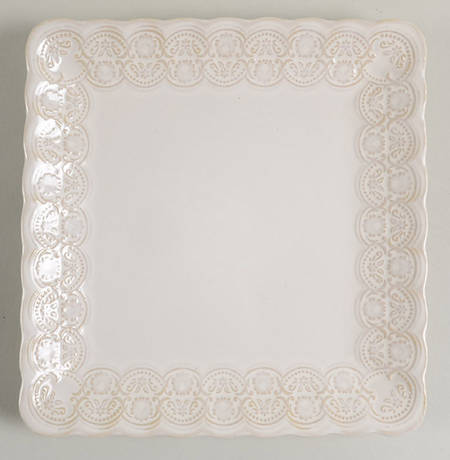Madeleine Cream Square Salad Plate